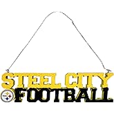 FOCO NFL Pittsburgh Steelers Steel City Football Holiday Wood Ornament
