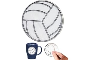 HIESPU STORE Volleyball Self-adhesive Embroidered Iron On Patch - Sports Team Ball Badge Applique for Clothing, Bags, Hats