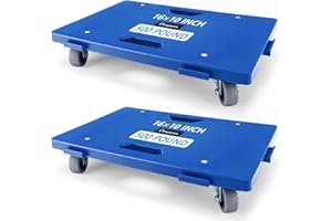 Nellyke Furniture Dolly, 2 Pack Dollies with Wheels,16'' X10'' Small Flat Dolly with 500LBS Large Capacity, Furniture Movers with Wheels Heavy Duty, Connectable and Portable, Blue