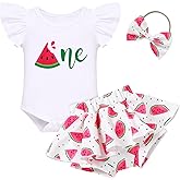 FYMNSI Baby Girls Mouse 1st Birthday Outfit Sunflower Peach ONE Romper + Tutu Shorts + Headband for Cake Smash Photo Props