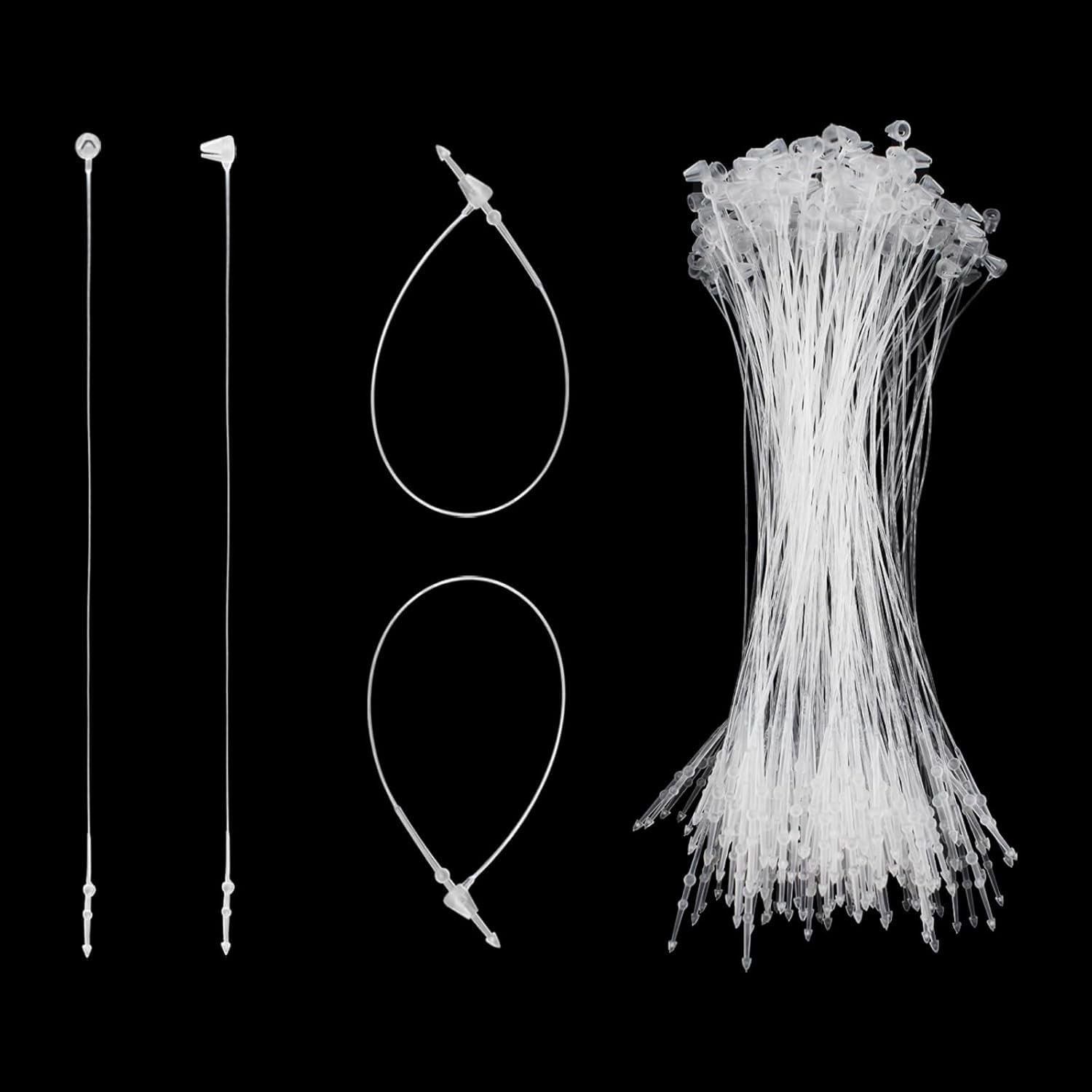 Yesallwas 3000 Pieces 18cm Plastic Fasteners, 7 Inch Clear Snap Lock Pins, Security Tags Pins for Pricing, Transparent Price Tags Loop for Clothing Crafts Price Tag Showing