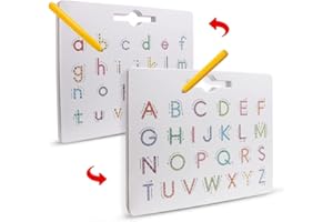 USATDD Magnetic Letters Practicing Board,Tracing ABC Alphabet Magnet Drawing Board Educational Preschool Practice Learning to Write Toys Montessori Uppercase&Lowercase Gift for Kids Toddlers