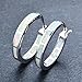 Bamos Jewelry 19 MM White Opal 925 Wedding Best Friend New Year's Party Girls Silver Hoop Stud Earrings