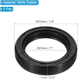 PATIKIL 3 Pcs 25mm x 35mm x 7mm Nitrile Rubber TG4 Radial Shaft Oil Seal view 2