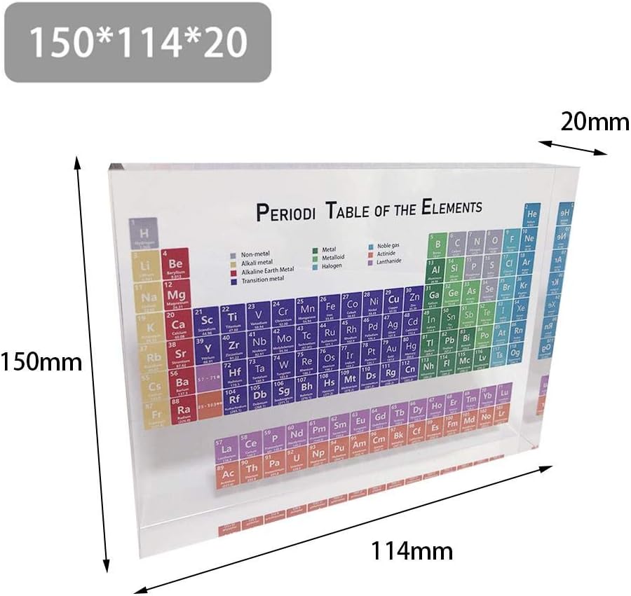 Acrylic Periodic Table Display, Children's Education Able Display With Real Elements Kids Teaching School Day Teachers Day Birthday Gifts Periodic Table Display Drop Shipping.