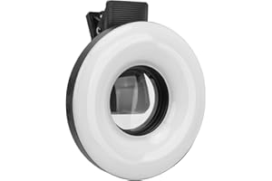 Macro Lens for Smartphone, 15X Zoom 5 Brightness Adjustable Phone Camera Lens Kit with Mini Clip Light, USB Charging, Clip on