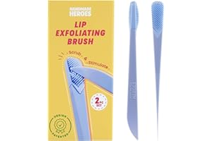 Handmade Heroes Lip Brush, Reusable Lip Exfoliator - Gentle Exfoliant, Use with Sugar Lip Polish and Lip Exfoliator Scrubber for Chapped and Dry Lips Christmas Gifts 2pc