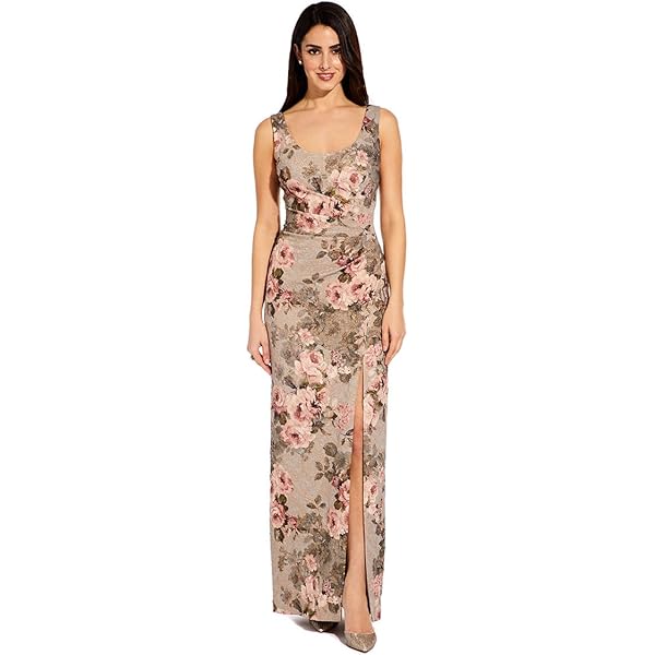 Amazon.com: Adrianna Papell Women's Matelasse Column Gown, Slate/Blush  Multi, 4 : Clothing, Shoes & Jewelry