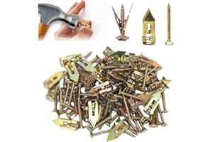 PUSKIU 2024 Upgraded Self-Drilling Anchors Screws, Zinc Plated Steel Self-Drilling Anchors Self Drilling Drywall Anchors with Screws Easy Application No Drill or Holes in Wall Drywall Anchors