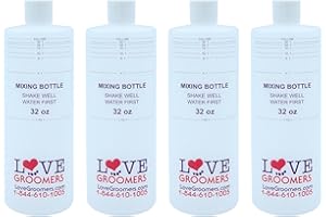 GROOMER ESSENTIALS GROOMER ESSENTALS 32oz Dilution Bottles - Set of 4 - Professional Dog Grooming Mixing Bottles for Shampoo, Conditioner, and Solutions
