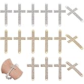 AHANDMAKER 30Pcs 3 Colors Double Loop Cross Links Rhinestone Connector Charms Metal Crystal Pendants for Jewelry Making Earrings necklace Bracelet Key Chain Crafts Decoration DIY Accessories Easter