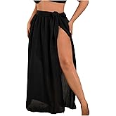 Verdusa Women's Plus Size Bowknot Sarong Cover Up Maxi Skirt Split Thigh Wrap Swim Skirts