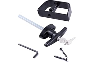 BUEYFOLT T-Handle Lock kit Shed Door Lock with 2 Keys and 2 Screws, Stem Barn Playhouse & Chicken Coop Door Lock (About 5-1/2")