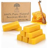 Eco Lux 8 Yellow Beeswax Blocks 100% Pure Natural Organic Bees Wax 6.5oz