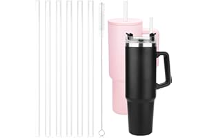 AIEX 6pcs Straw Replacement for Stanley Cup Accessories, Reusable Straws for Stanley 40 oz 30 oz and Simple Modern Trek Tumbler with Handle, Bottle Straws with Cleaning Brush for Stanley 40oz Jug (12.2in)