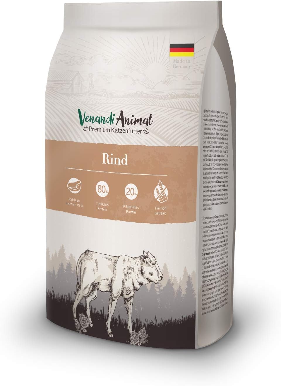Venandi Animal Premium Cat Food, Beef, with Plenty of Fresh Meat, Dry Food, Grain-Free, Pack of 1 (1 x 1.5 kg)