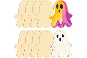 SNILOAW Large Size 7" Halloween Wooden Slices Unfinished Blank Wooden Ornaments DIY Wood Crafts to Paint Hanging Decor for Crafts Thanksgiving Party Fall Party Christmas Hanging Decorations