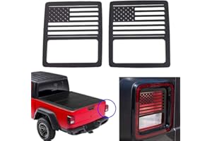 BORUIEN Tail Light Cover Taillight Guard for Jeep Gladiator JT 2018-2022 ONLY Factory OEM Halogen Tail Light US Flag Black