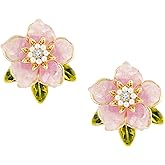 OJERRY Dainty Statement Sparkling Flower Stud Earrings for Women, Essential Bold Floral Earrings Jewelry Accessories for Her