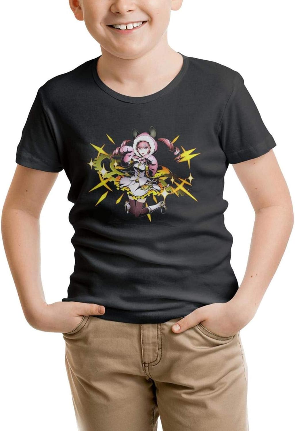 ZZYNG Short Sleeve Boys TshirtGraphic Crew Neck Daily Tee Basic