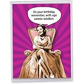 NobleWorks Jumbo Hilarious Birthday Greeting Card From Us 8.5 x 11 Inch with Envelope (1 Card) Woman Age Wisdom J8150BDG-US