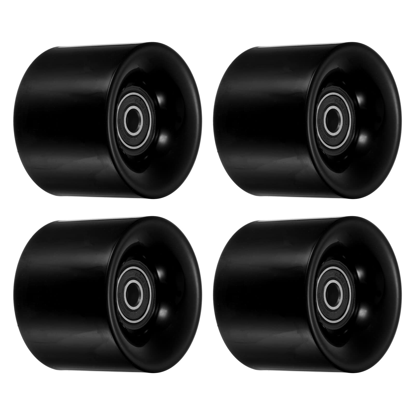 PATIKIL 60mm Longboard Wheels with Bearings ABEC-9, 4 Pack Street Wheels for Skateboards Cruiser Wheel Replacement 80A, Black