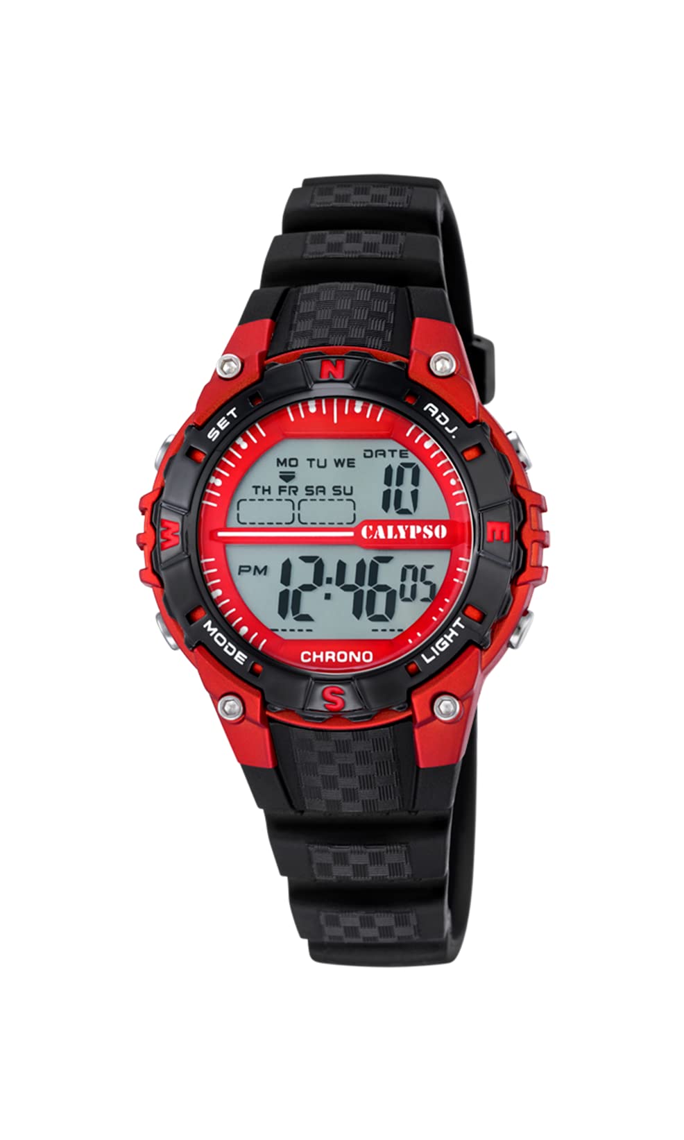 Calypso Unisex Digital Watch with LCD Dial Digital Display and Black Plastic Strap K5684/6