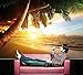 Sandy Beach at Sunset wall decoration – Paradise/ Palm Trees/ Ocean Mural-Beach Motiv – XXL wallpaper by GREAT ART 82.7 Inch x 55 Inch