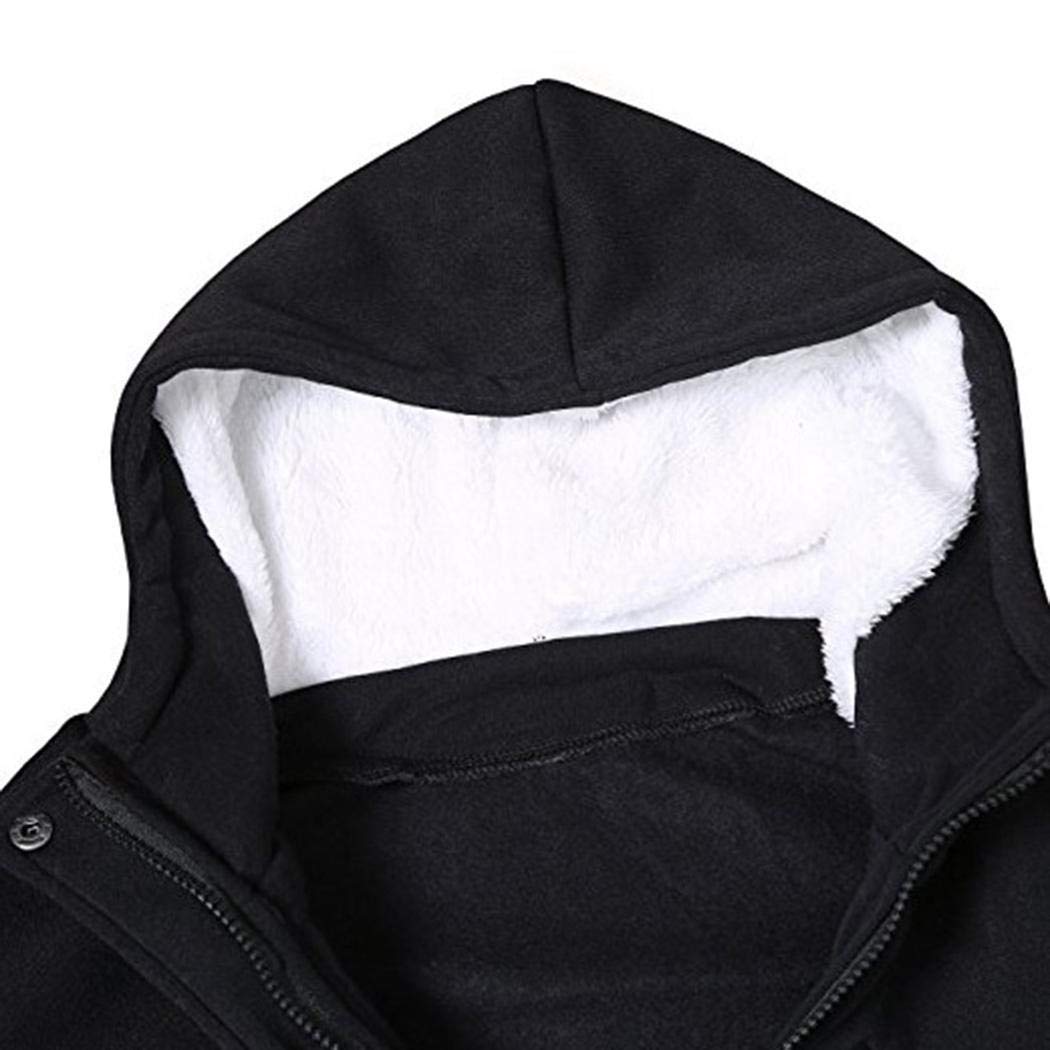 FastDirect Women Outdoor Hooded Horn Leather Buckle Solid Coat Outwear Coats Black