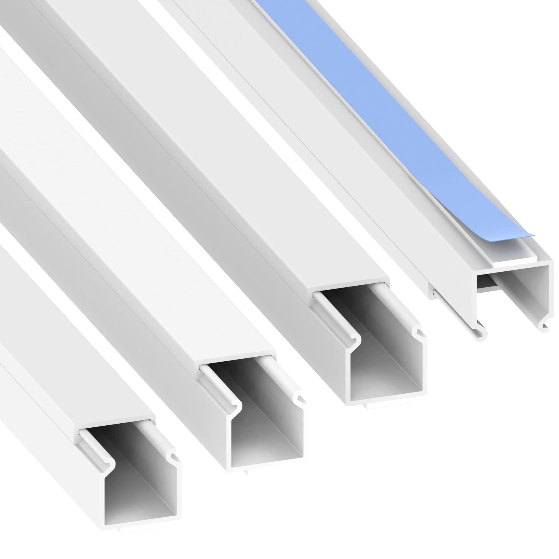 Cable Coach Cable duct (self-adhesive) 15x15 mm made of PVC, colour: white, 4 m (4 x 1 m length)