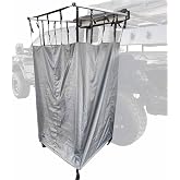 Overland Vehicle Systems HD Nomadic Car Side Shower Room with Black 1000G PVC Travel Cover, Universal L - Brackets, Dark Grey Body with Silver Inner Lining
