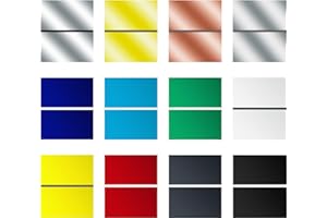 Frddiud Laser Engraving Blank ABS Double Color Plastic Sheet, 11.6x6.4x0.05 inch Materials Double Color Plastic Sheet for Interior Signs, Badges, DIY Carving Pack of 12 (Two-Color Laser Plate)