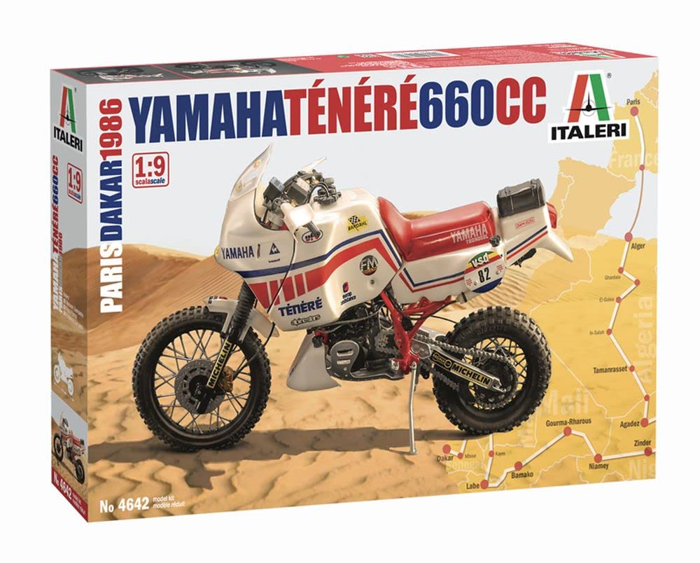 ITALERI 4642S 1:9 Yamaha Tenerè 660CC 1986-Replica Fiel, Modeling, Hobby, Glued, Plastic Kit, Assembly, Multicoloured (4642)