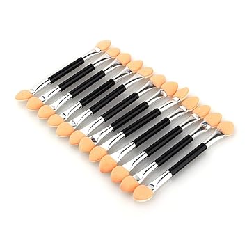 Zerone Portable Dual Ends Eyeshadow Sponge Brush Makeup Beauty Tools -12 Pieces/Kit