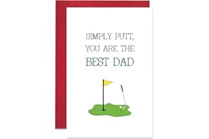 Ogeby Funny Father’s Day Card for Him, Golf Birthday Day Card for Dad, Simply Putt You Are the Best Dad Card from Son Daughter