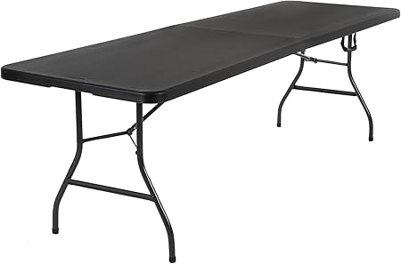 Cosco Deluxe Half Blow Molded Folding Table Black 8 Foot X 30 Inch Amazon Co Uk Garden Outdoors