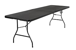COSCO Fold-in-Half Banquet Table w/Handle, 8ft, Black