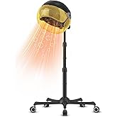 TASALON Gold Portable Hooded Hair Dryer for Home, Standing 1875w Ionic Hooded Dryer on Wheels with Hood, Professional Adjustable Height Sit Under Bonnet Dryer for Women and Beauty Salon