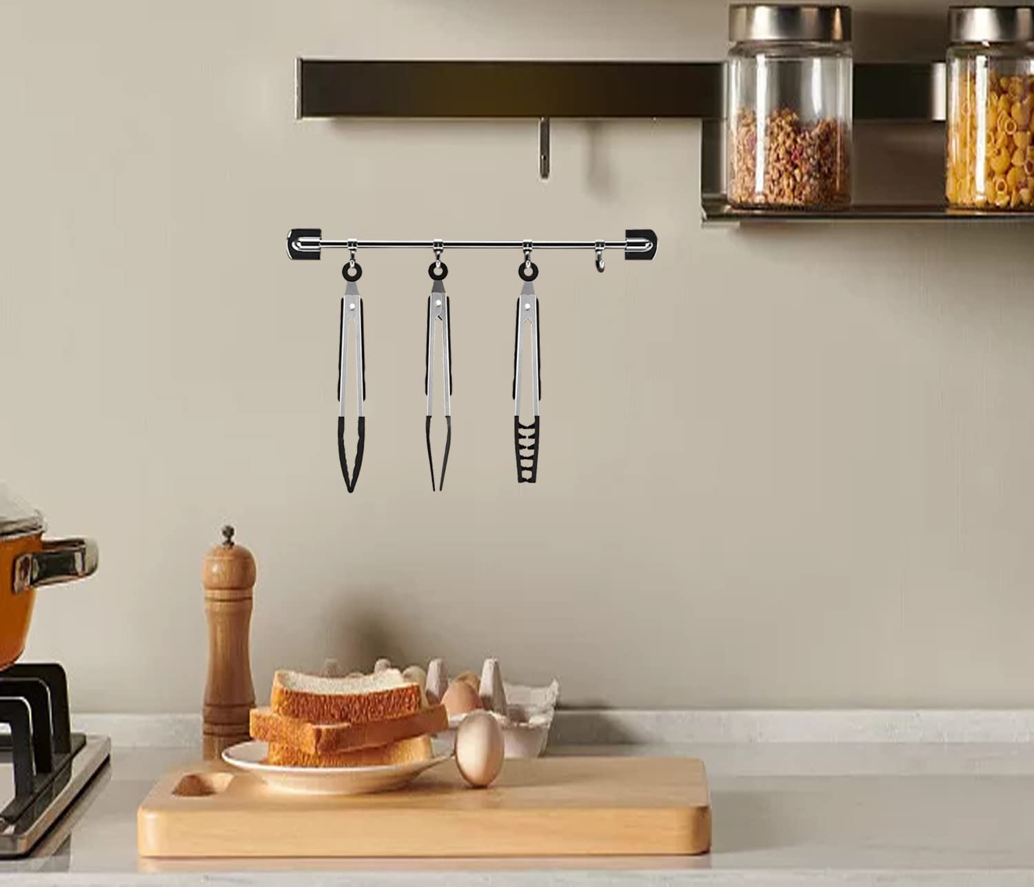 3in1 Silicone Kitchen Cooking Tongs Set, Stainless Steel Nonstick Food Tong with BPA Free Silicone Tips for Serving Spaghetti Steak Pizza Salad Vegetable Fruit Grilling BBQ Baking Buffet- (9