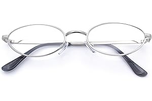 SA106 Extra Narrow Oval Metal Rim Round Retro Vintage Clear Lens Eye Glasses