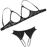 Avidlove Women's Exotic Lingerie Sets Naughty 2 Pieces Bra Panty Set Sexy Cutout Lace Lingerie