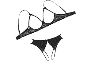 Avidlove Women's Exotic Lingerie Sets Naughty 2 Pieces Bra Panty Set Sexy Cutout Lace Lingerie