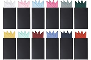 GENZYRE 12Pcs Pocket Squares for Men, Mens Pocket Square Suit Holder Prefolded, Masculine Polyester Solid Color Tuxedo Pocket Suits Square Mens Handkerchiefs, White Suit Accessories Men Handkerchiefs