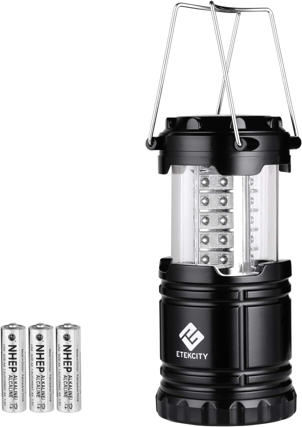Etekcity Lantern LED Camping Lanterns, Battery Powered Camping Lights, Outdoor Flashlight, Suitable for Camping, Hiking, Survival Kits for Emergency, Power Failure, Hurricane (Batteries Included): Sports & Outdoors