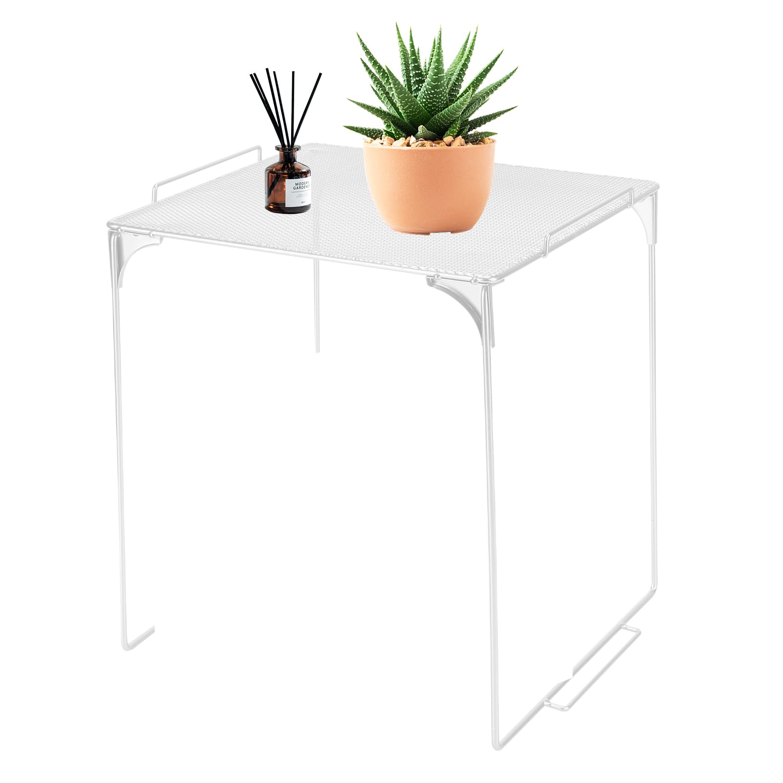 Photo 1 of AUECOOME Locker Organizer Shelf Stackable Extra Locker Shelf for School Locker Organizer Storage Cabinet Accessories Suitable for School, Office, and Home use (1, White)