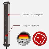 Brennenstuhl Premium-Alu-Line 6-Way Extension Lead 3m Cable Black/Silver Germany view 2