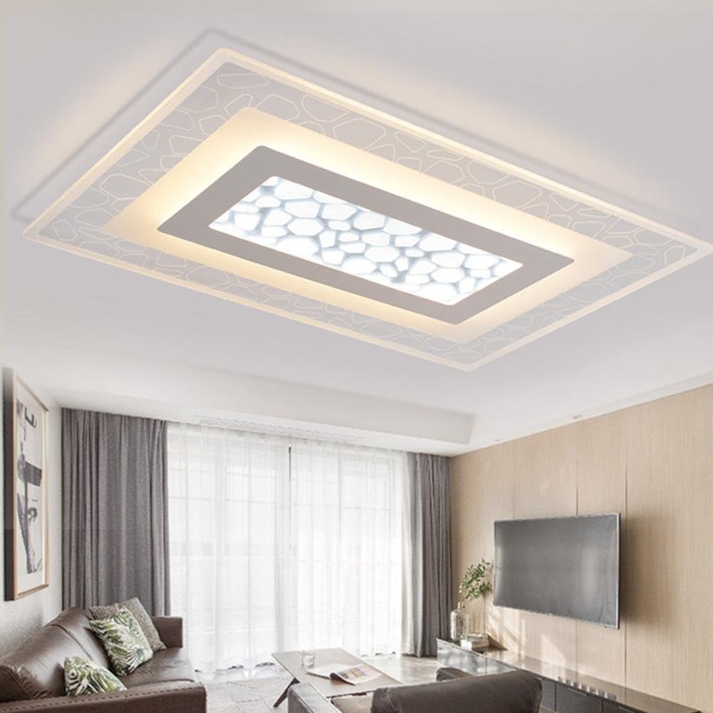 SSLW Ceiling Light Round LED Living Room Light Bedroom Light Modern Simple Lighting, rectangular 60 * 40cm, warm light