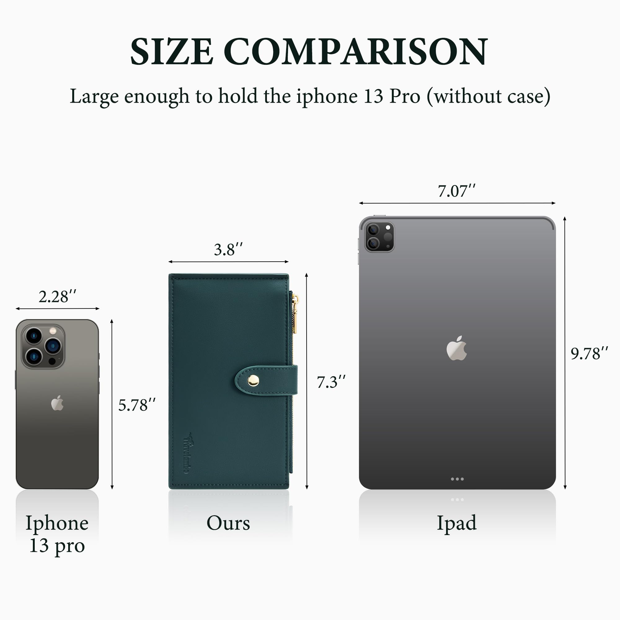 Travelambo Leather Wallets for Women Slim RFID Blocking Bifold Credit Card Holder Wallet