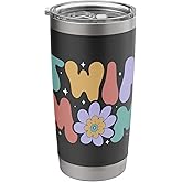 Twin Mom Of Twins Groovy Twin Mama Twin Mother Stainless Steel Insulated Tumbler