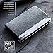 NOMĒ Slim Black Leather Business Card Case Holder - Mens Womens Credit Card Pocket Wallet
